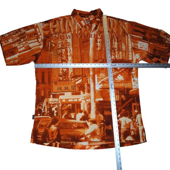 Clench 701 Jeans VTG Y2K Chinatown Button Down Streetwear Shirt Men's XL - Picture 6 of 9